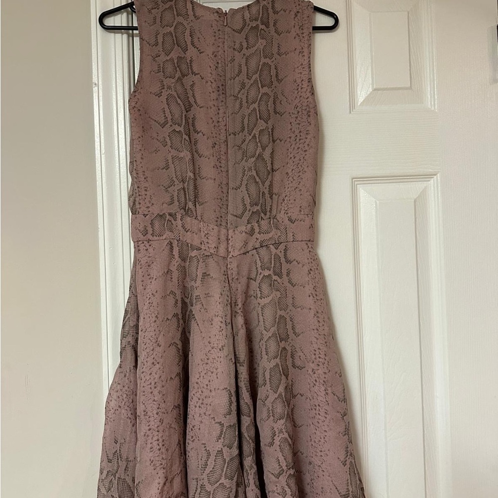 French Connection Pink Snake Print Midi Dress